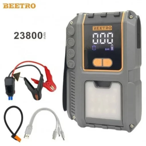 Booster Batterie 4-en-1 BEETRO 2500A | Compresseur 10 Bar & Power Bank