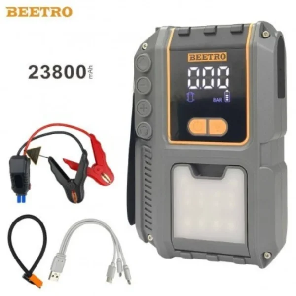 Booster Batterie 4-en-1 BEETRO 2500A | Compresseur 10 Bar & Power Bank