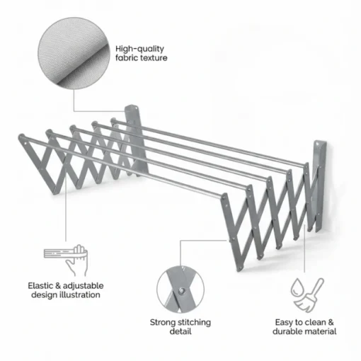 Sèche linge mural accordéon