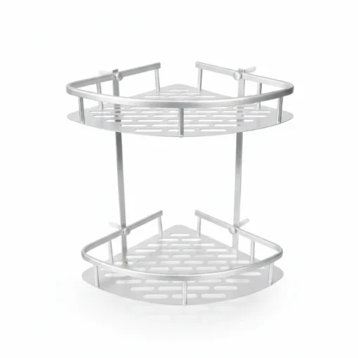 Étagère d’Angle Murale de Douche – 2 Niveaux en Aluminium