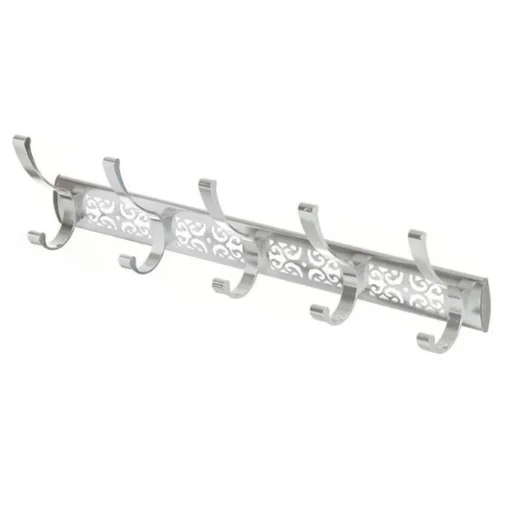 Porte-Manteau 5 Têtes Chromé Double Crochet