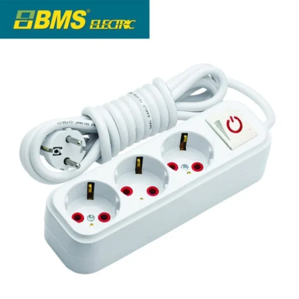 Rallonge Multiprise 3 Prises 16A avec Interrupteur – 2 m