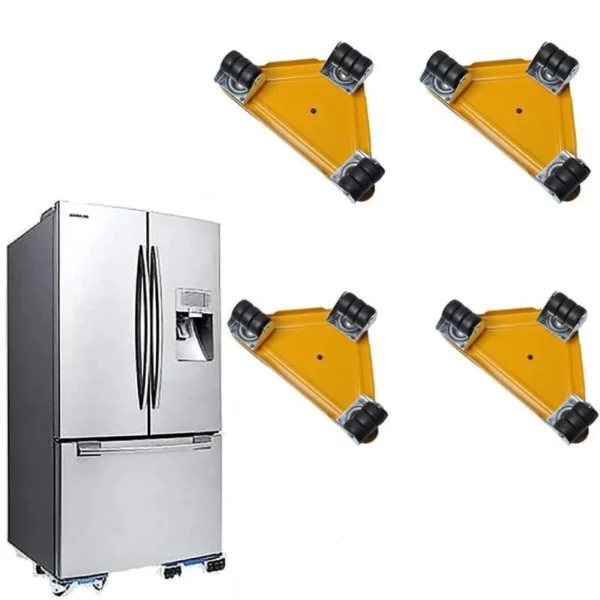 Support Frigo Réglable – Lot de 4 avec Roulettes Antidérapantes
